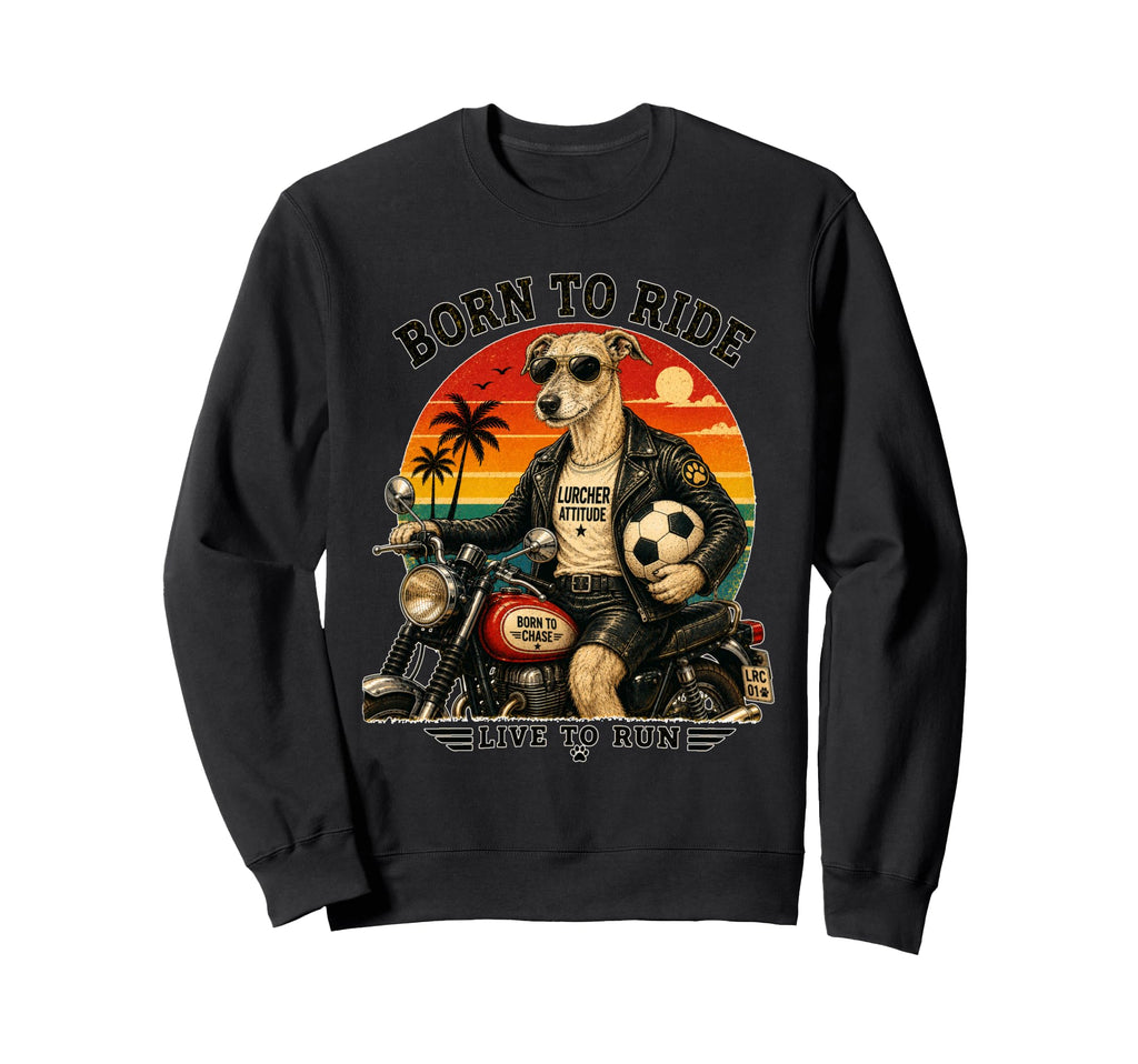 Lurcher Motorbike Love Footbal Sweatshirt - Minimalist Print Men Women - T-Shirt, Sweatshirt, Hoodie