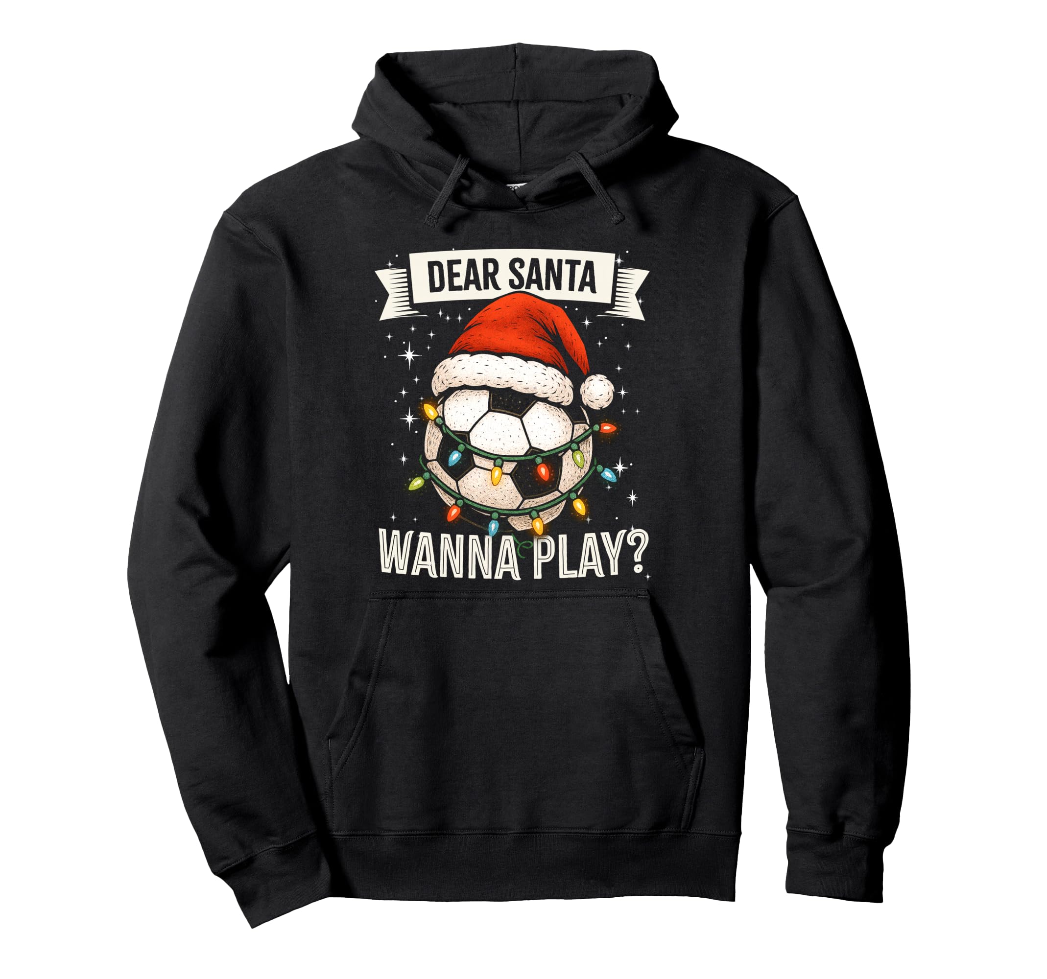 Soccer Player Funny Hat Lights And Ball Hoodie - Minimalist Print Unisex - T-Shirt, Sweatshirt, Hoodie