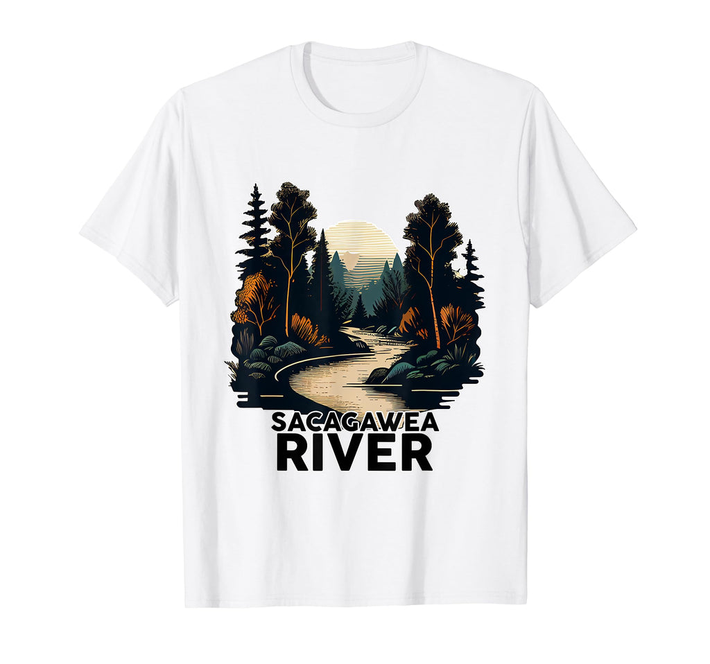 Sacagawea River Minimalist River T-Shirt - Novelty Apparel for Adults - T-Shirt, Sweatshirt, Hoodie