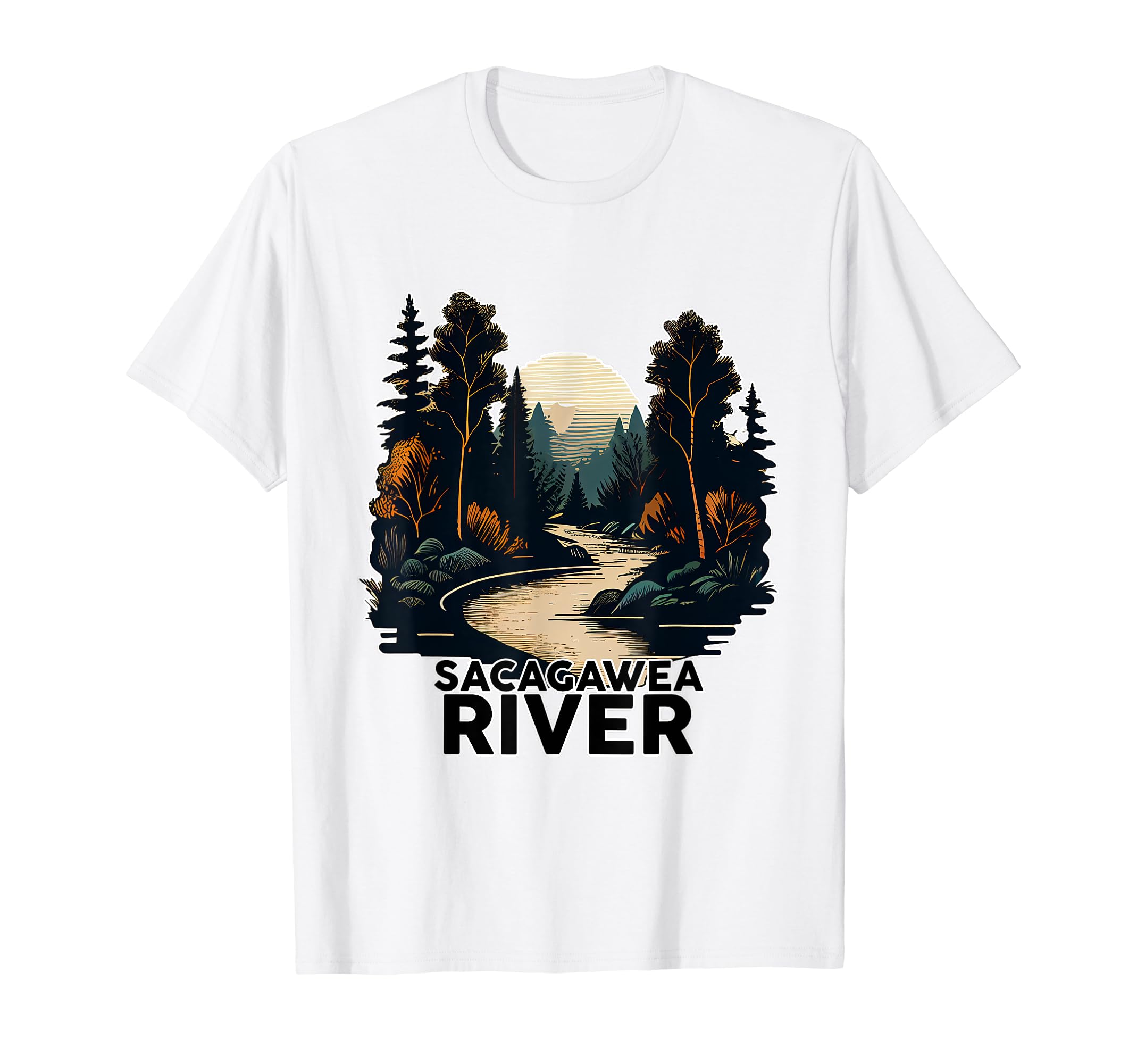 Sacagawea River Minimalist River T-Shirt - Novelty Apparel for Adults - T-Shirt, Sweatshirt, Hoodie