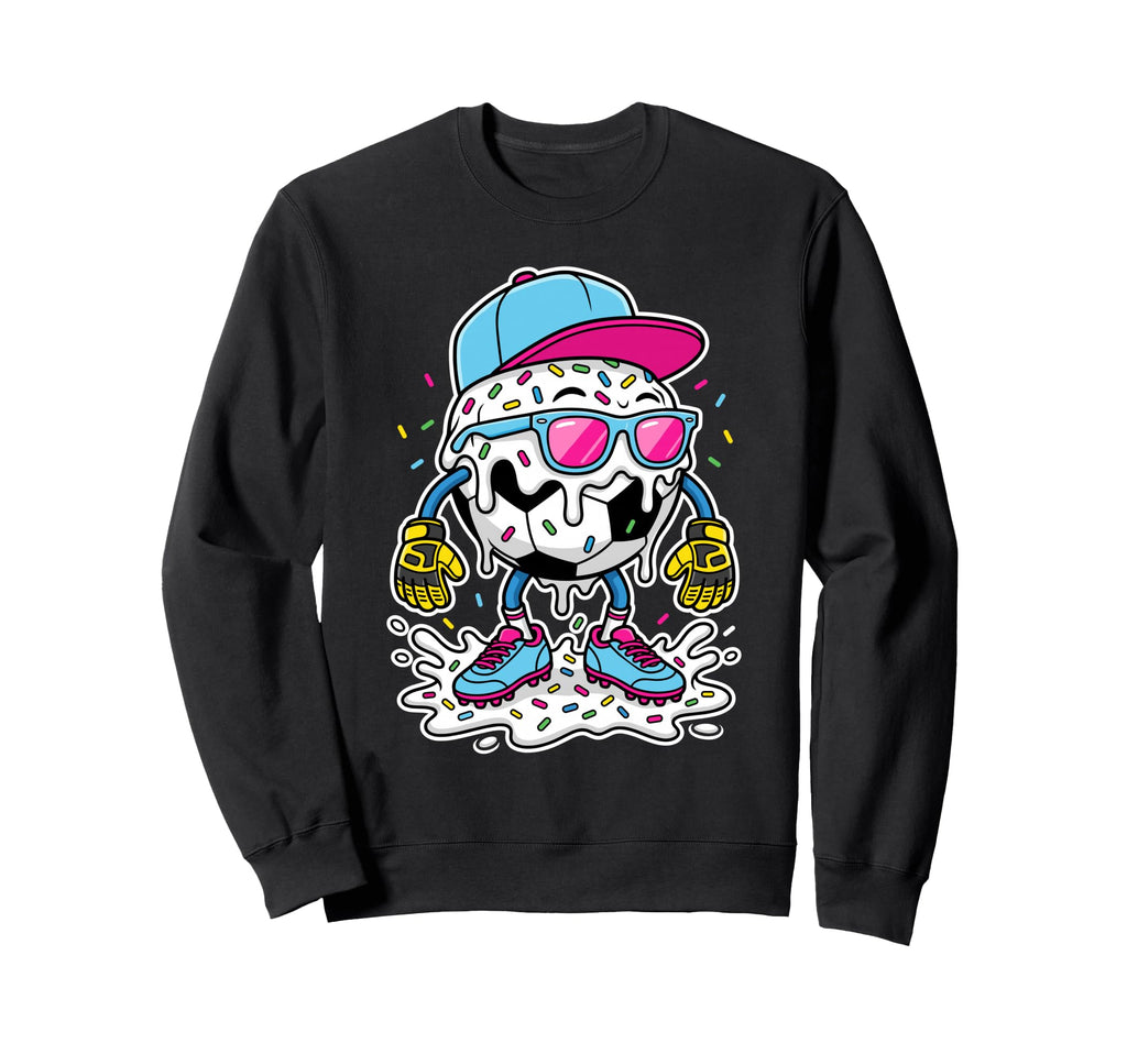 Soccer Ball Melting Ice Cream Sweatshirt - Aesthetic Graphic for Adults - T-Shirt, Sweatshirt, Hoodie