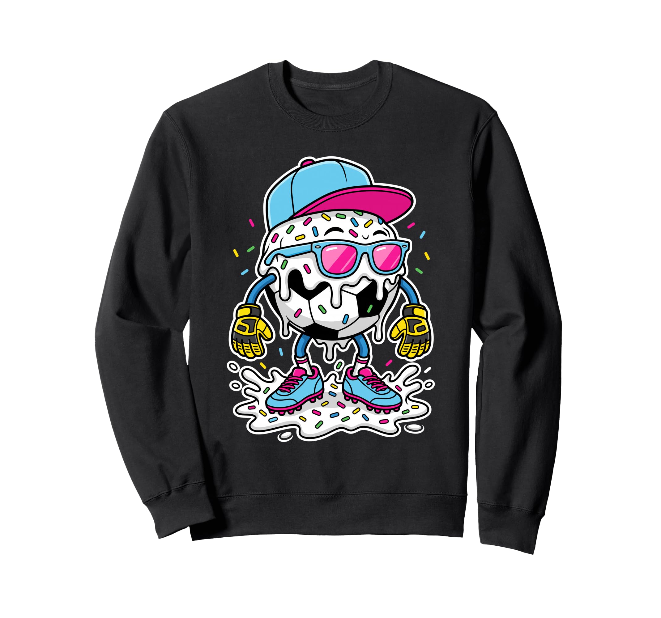 Soccer Ball Melting Ice Cream Sweatshirt - Aesthetic Graphic for Adults - T-Shirt, Sweatshirt, Hoodie