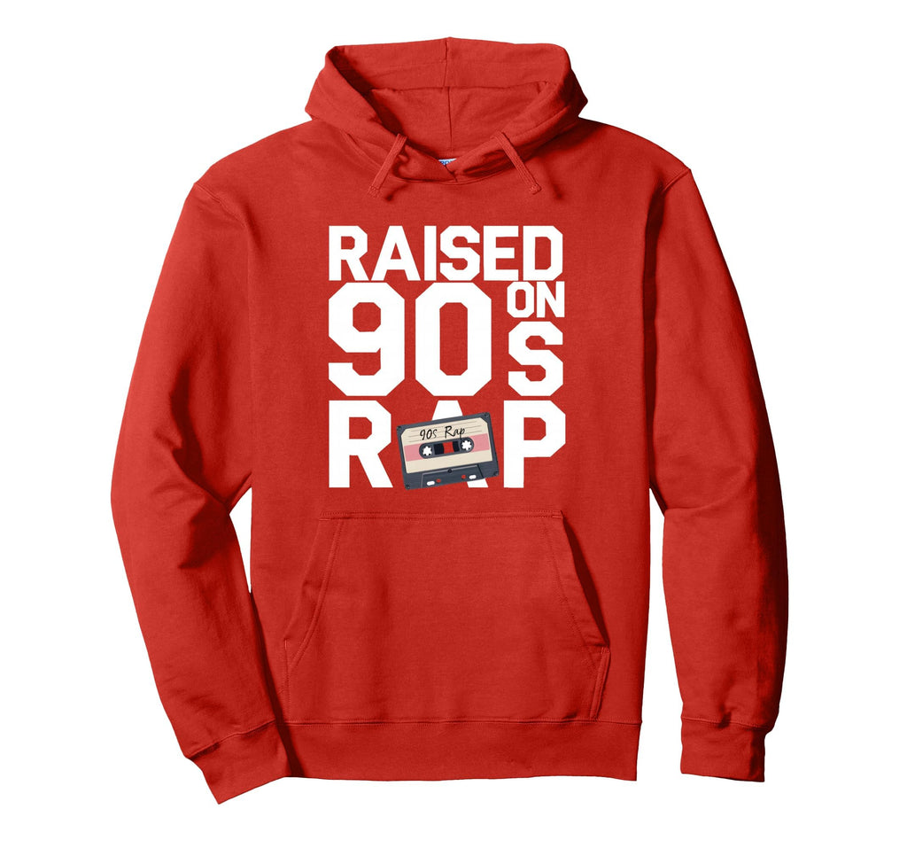Raised 90S Rap Old School Hip Hop Music Hoodie - Graphic Print for Adults - T-Shirt, Sweatshirt, Hoodie