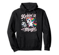 Unicorn Soccer Goalie Player Kickin Hoodie - Fun Novelty Design for Adults - T-Shirt, Sweatshirt, Hoodie