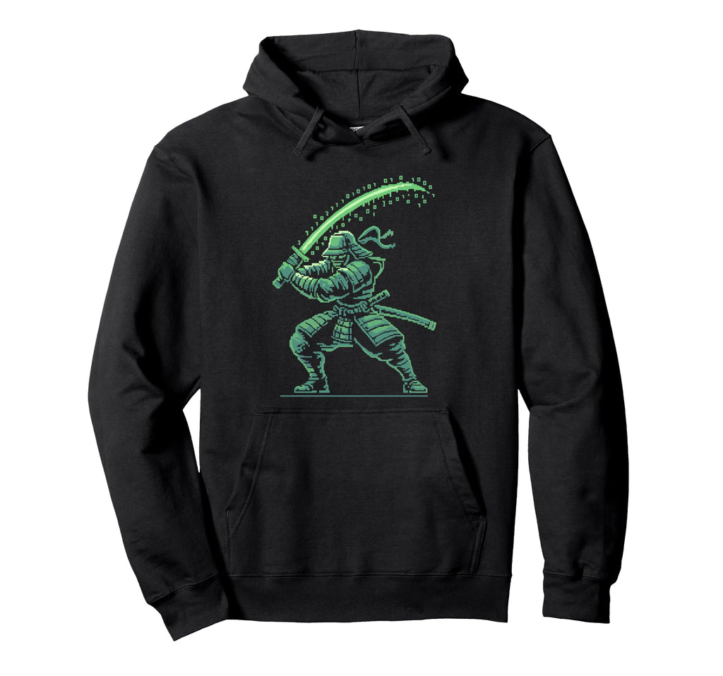 Pixel Samurai Warrior Arcade Gamer Hoodie - Custom Art Print for Adults - T-Shirt, Sweatshirt, Hoodie