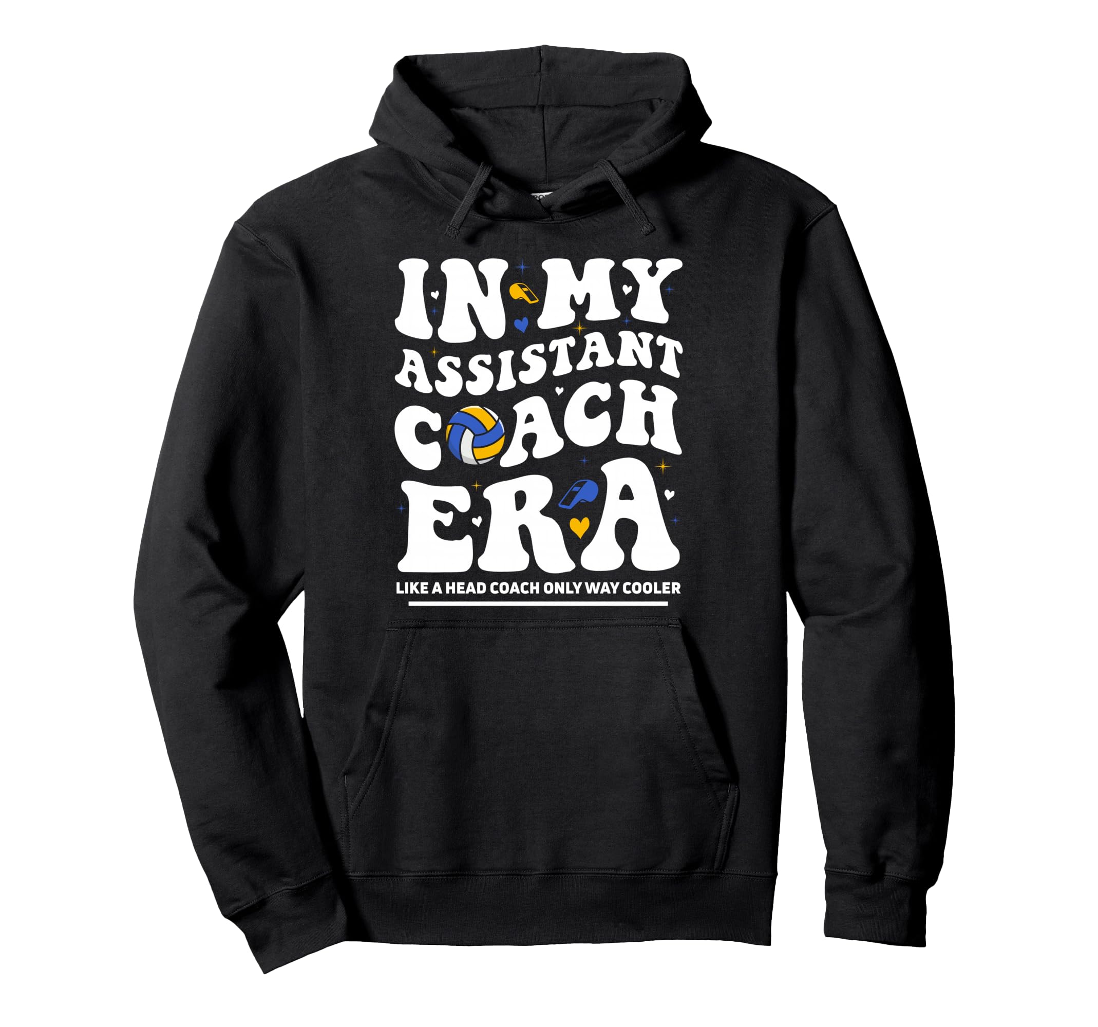 My Assistant Coach Era Groovy Volleyball Hoodie - Trendy Graphic Unisex - T-Shirt, Sweatshirt, Hoodie
