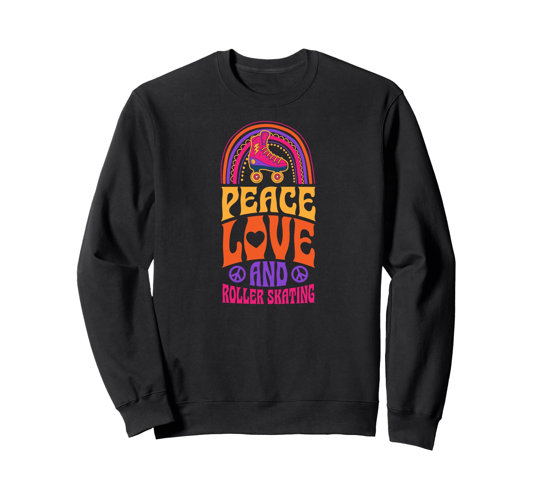 Peace Love And Roller Skating Sweatshirt - Custom Art Print Unisex - T-Shirt, Sweatshirt, Hoodie