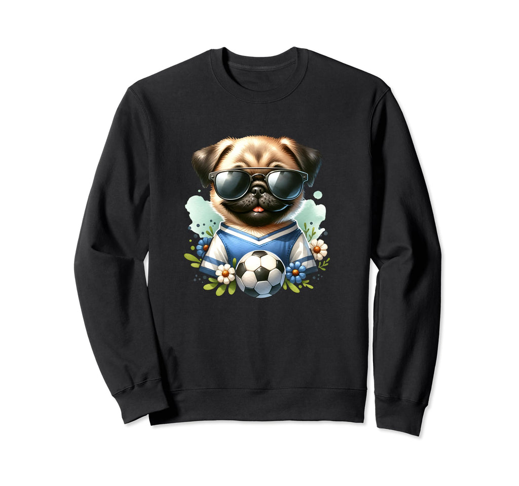 Pug Soccer Champion Fan Sweatshirt - Unique Graphic Men Women - T-Shirt, Sweatshirt, Hoodie