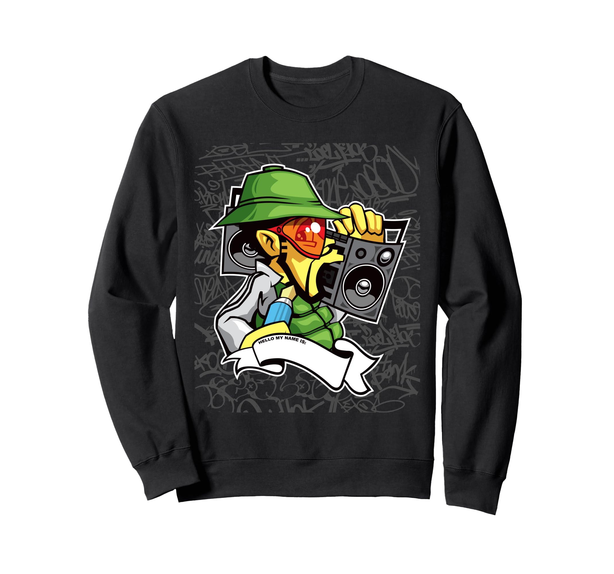 Hip Hop B Graffiti Character Sweatshirt - Casual Everyday Wear for Adults - T-Shirt, Sweatshirt, Hoodie