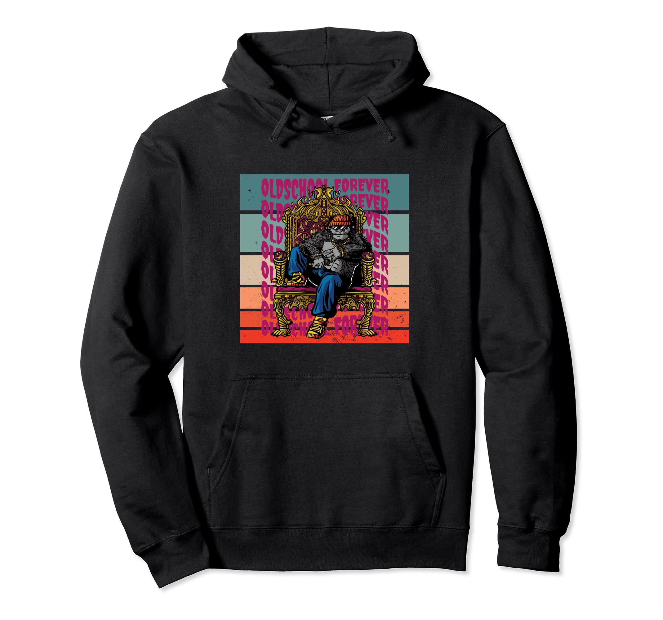Gangsta Gorilla Oldschool Hip Hop Vibe Hoodie - Unique Graphic for Adults - T-Shirt, Sweatshirt, Hoodie