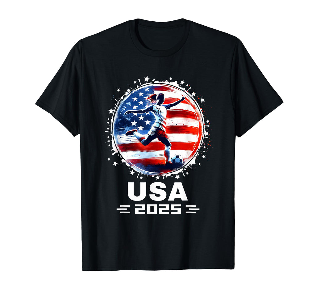 Womens Soccer American Flag Soccer T-Shirt - Novelty Apparel for Adults - T-Shirt, Sweatshirt, Hoodie