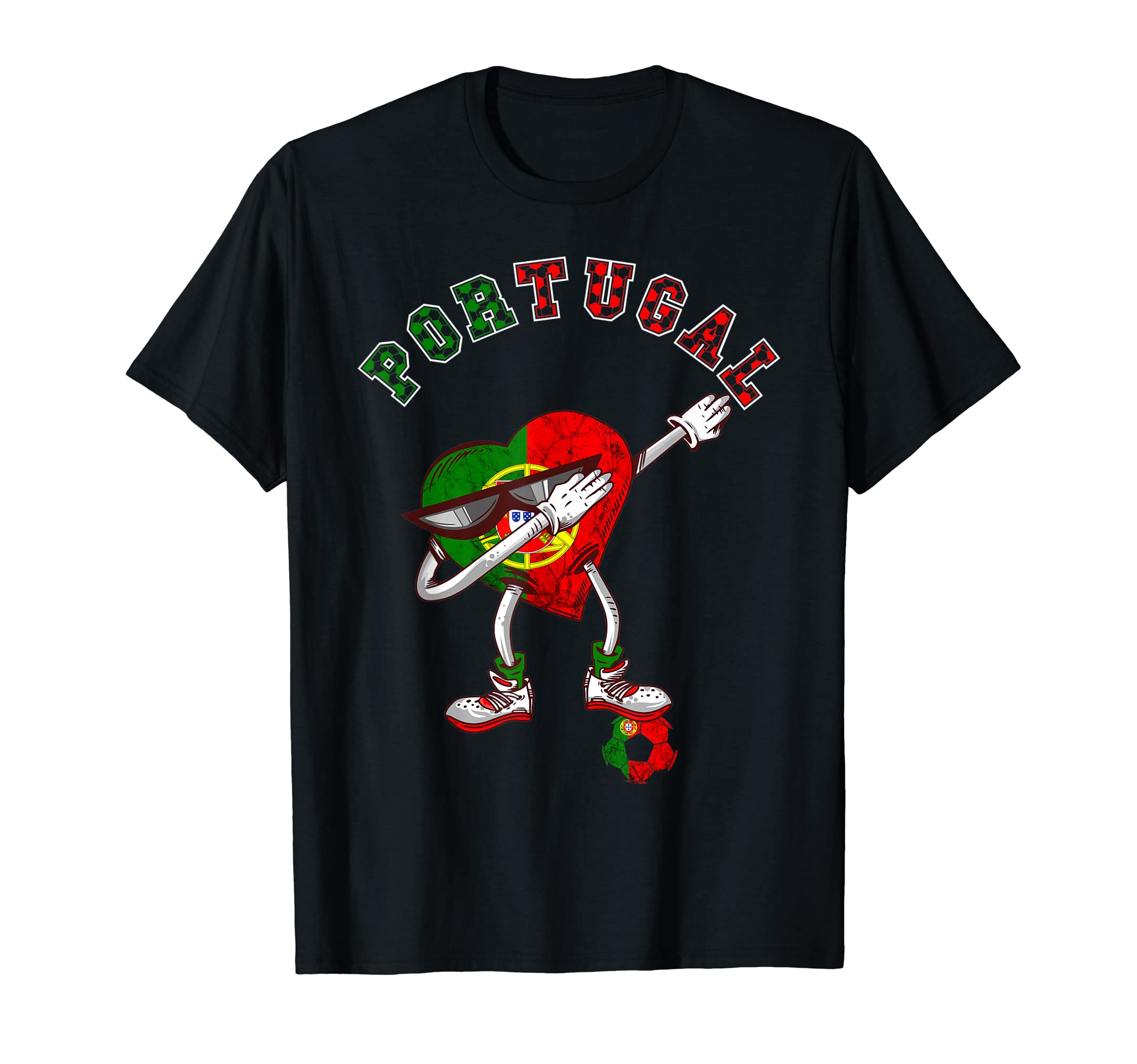 Portugal Dabbing Heart Portugal T-Shirt - Custom Art Print Men Women - T-Shirt, Sweatshirt, Hoodie