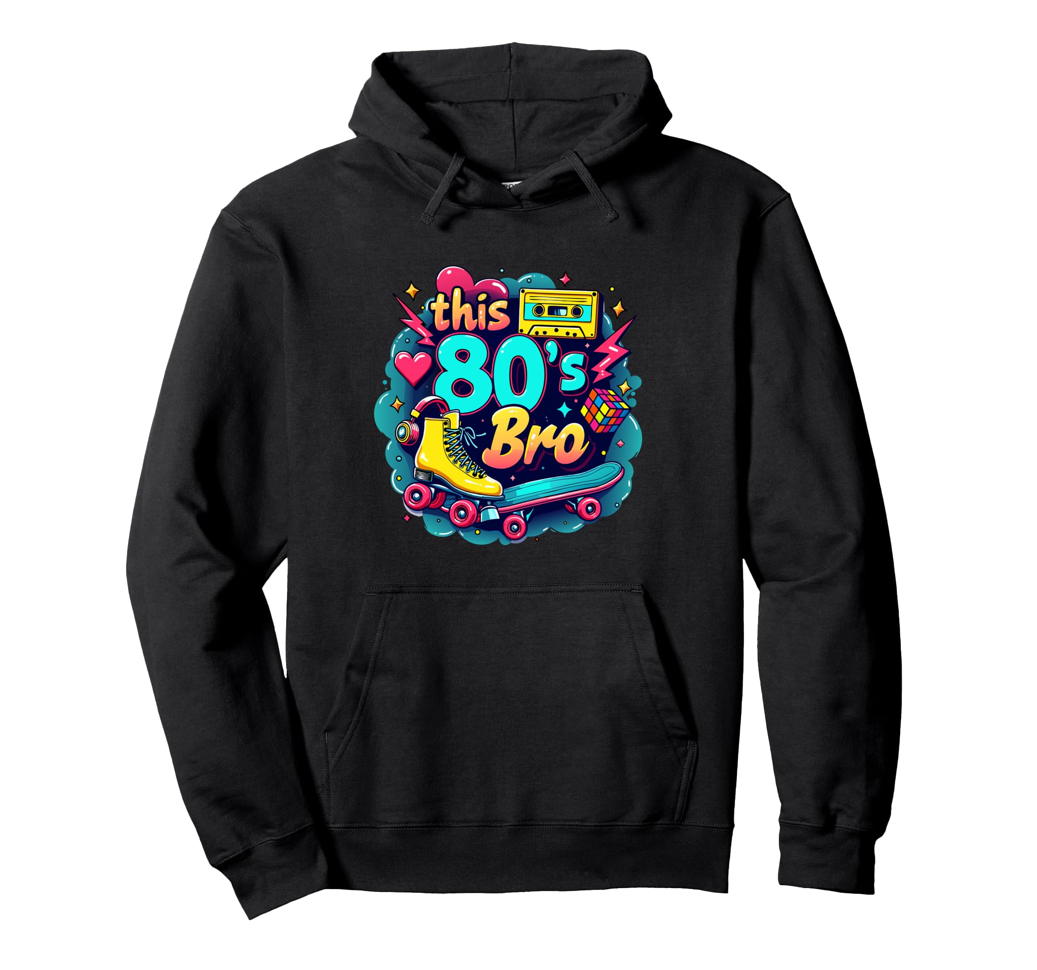 80S Bro Cassette Roller Skate Hoodie - Casual Everyday Wear Men Women - T-Shirt, Sweatshirt, Hoodie