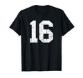 Number 16 White Sports Team Varsity T-Shirt - Minimalist Print Unisex - T-Shirt, Sweatshirt, Hoodie