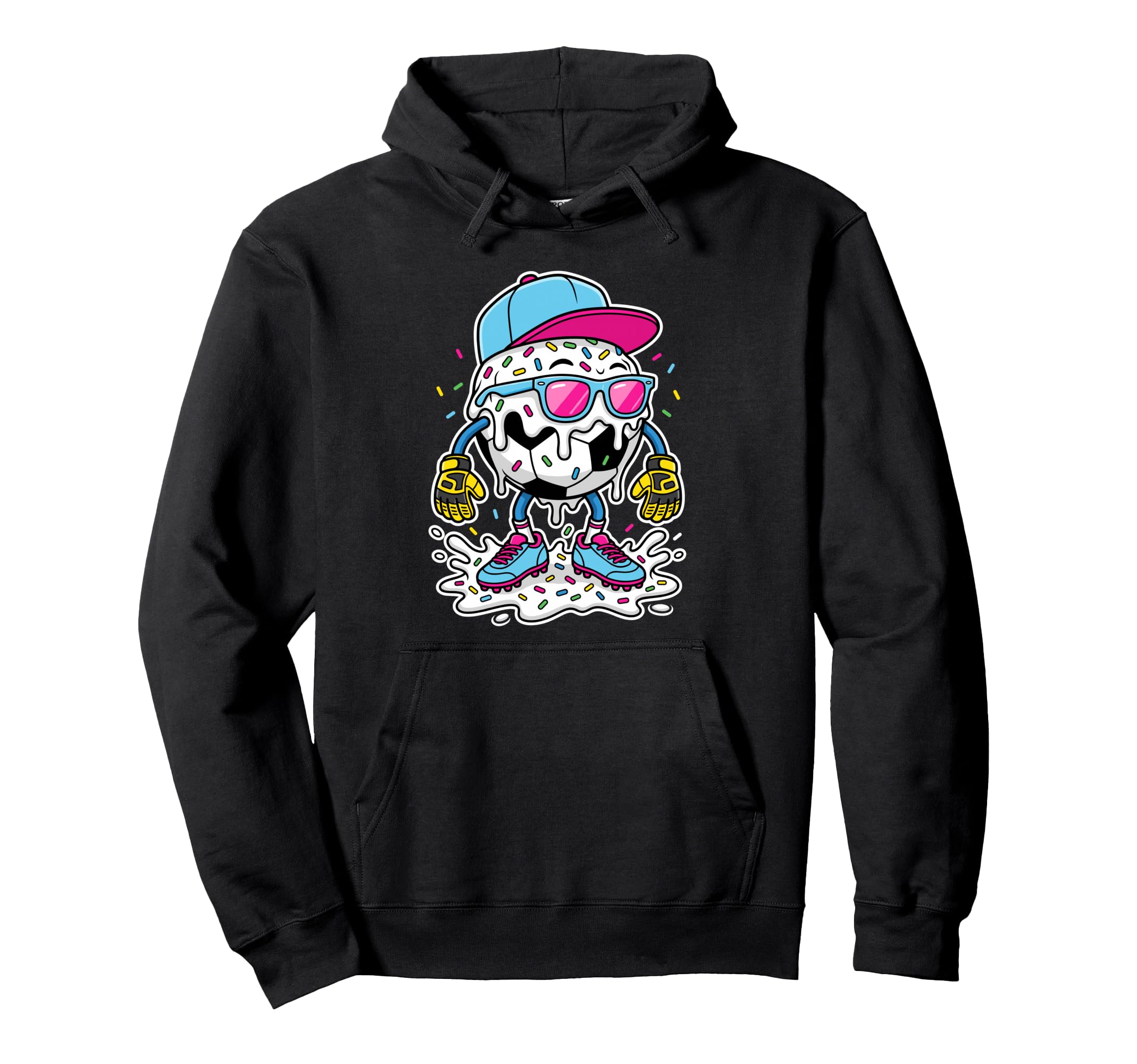 Soccer Ball Melting Ice Cream Drip Goalie Hoodie - Custom Art Print Unisex - T-Shirt, Sweatshirt, Hoodie