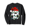 Soccer Santa Hat Lights Santa Sports Sweatshirt - Unique Graphic Men Women - T-Shirt, Sweatshirt, Hoodie