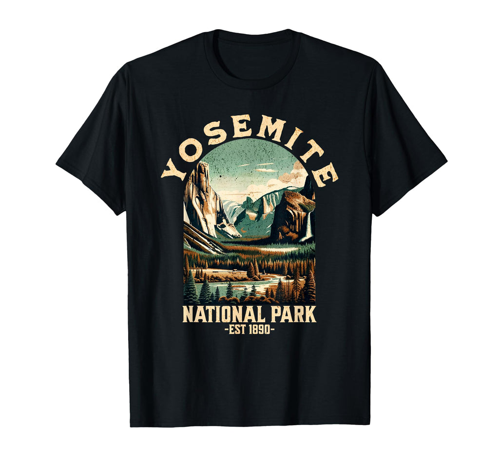 Yosemite National Park Usa Hiking T-Shirt - Minimalist Print Men Women - T-Shirt, Sweatshirt, Hoodie