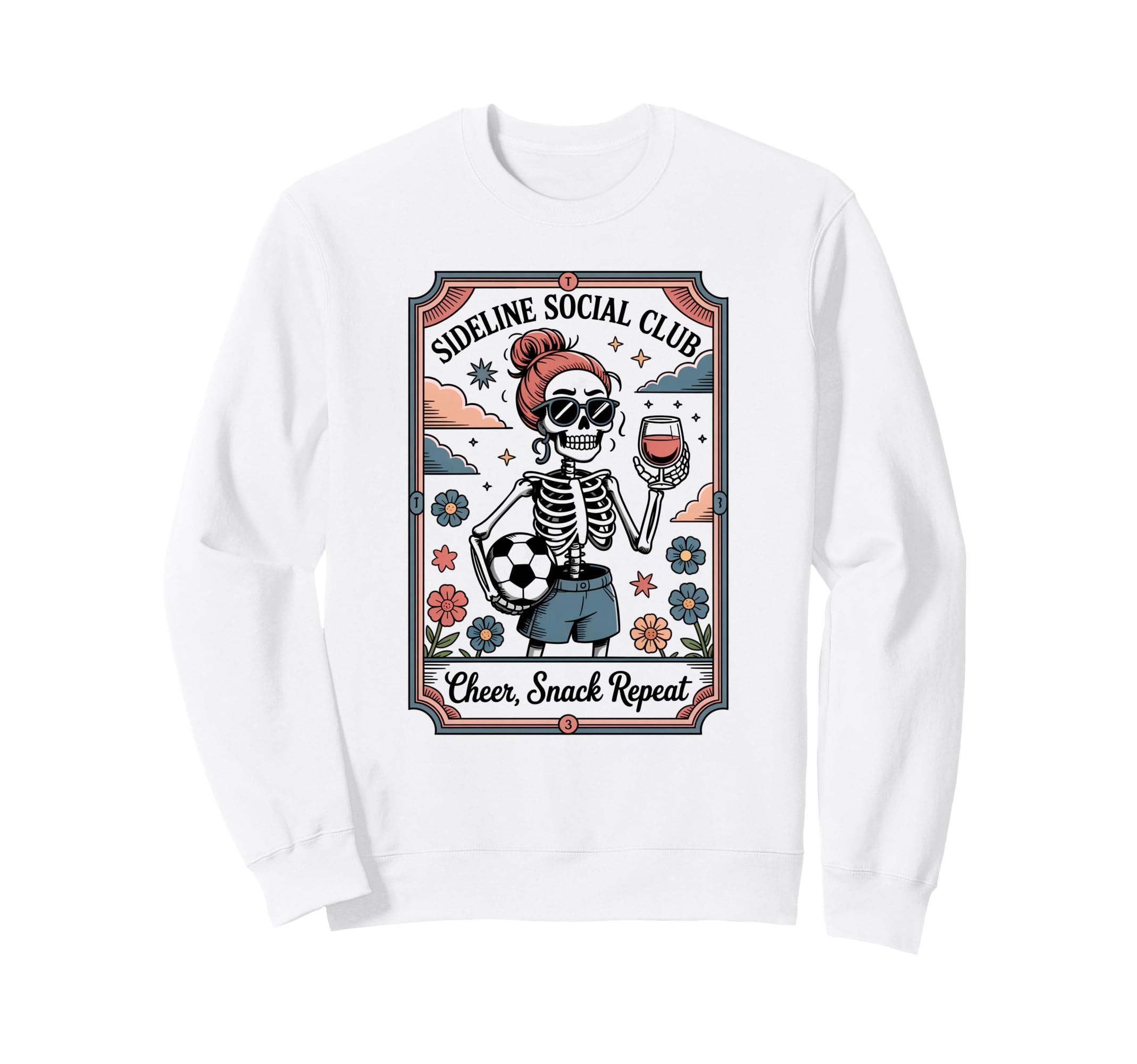 Sideline Social Club Skeleton Sweatshirt - Aesthetic Graphic for Adults - T-Shirt, Sweatshirt, Hoodie