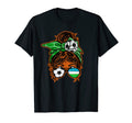 Messy Bun Hair Brown Skin Soccer T-Shirt - Trendy Graphic Unisex - T-Shirt, Sweatshirt, Hoodie
