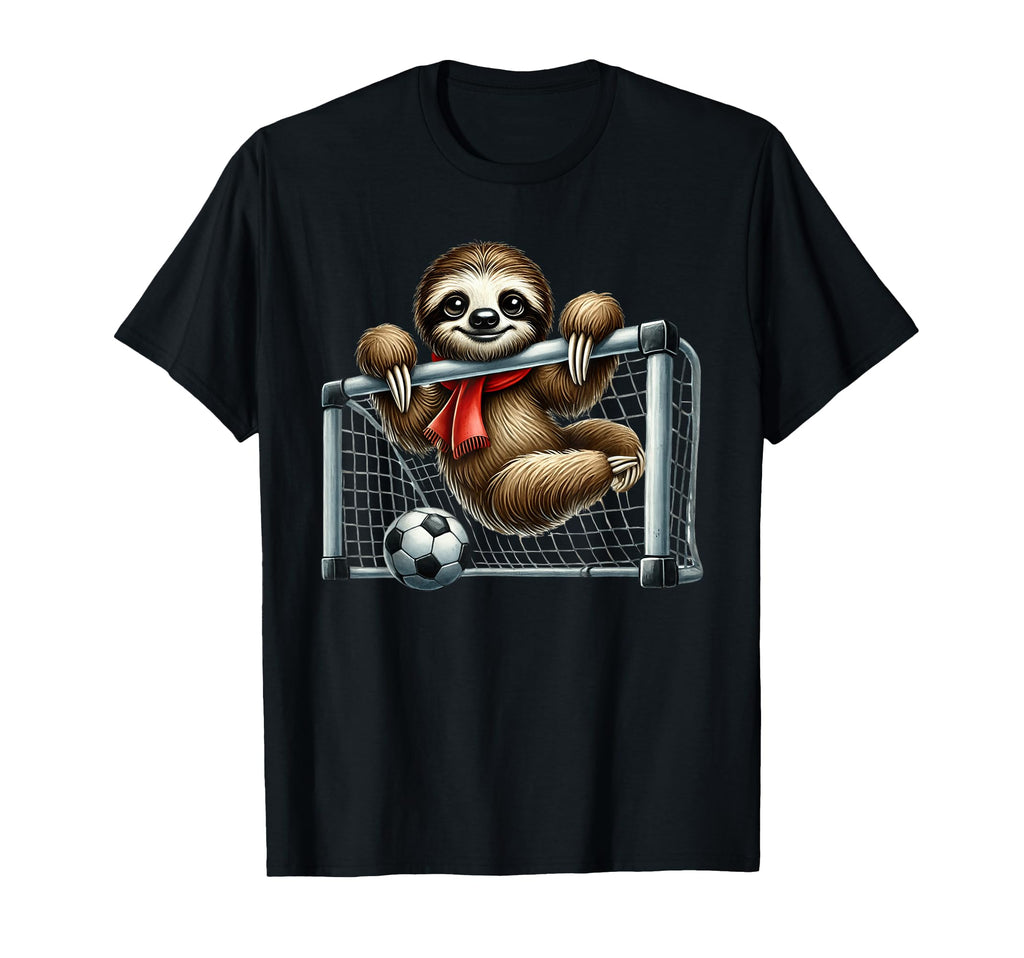 Sloth Football Goalie Hanging Goal Net T-Shirt - Novelty Apparel Men Women - T-Shirt, Sweatshirt, Hoodie