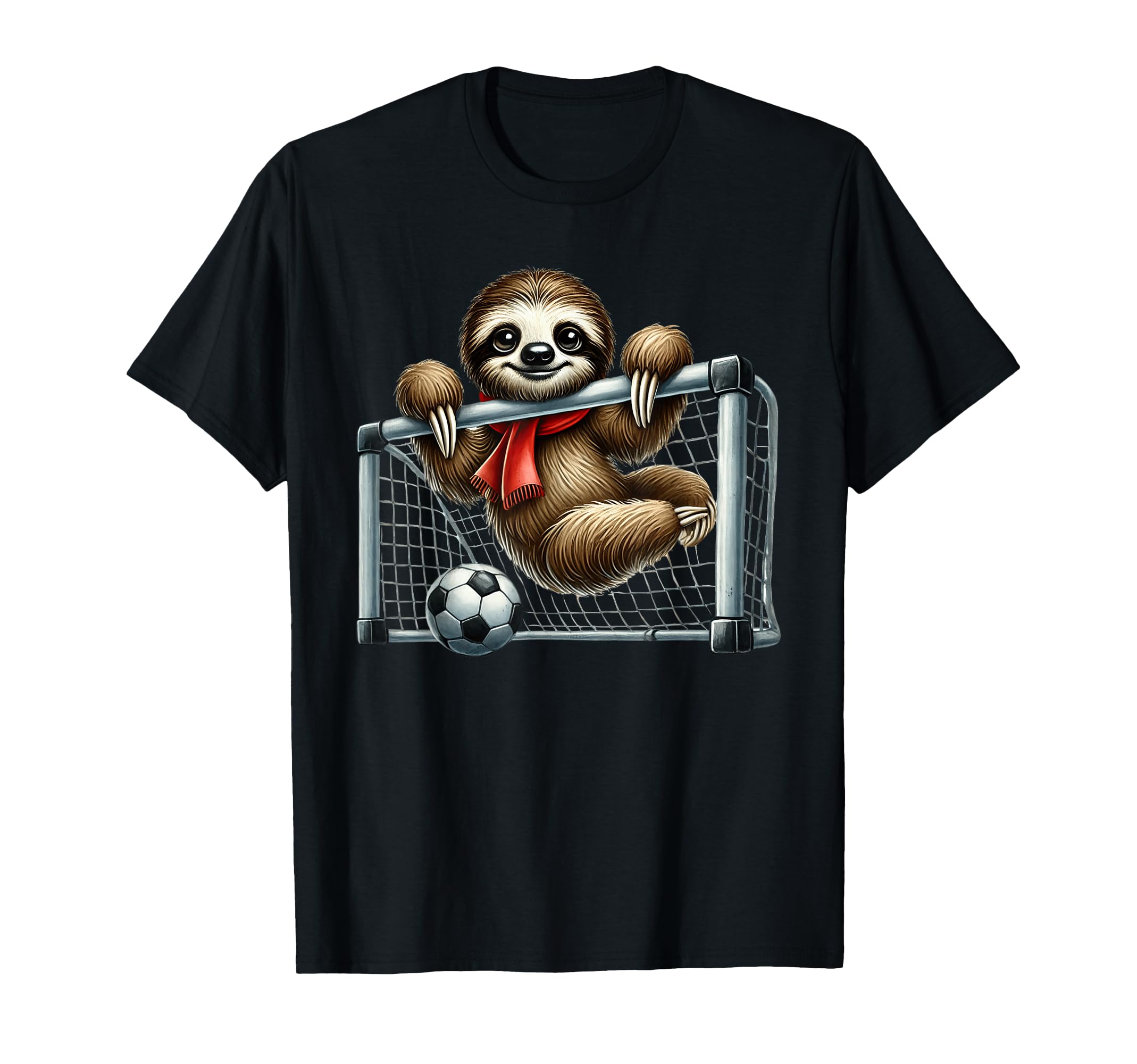 Sloth Football Goalie Hanging Goal Net T-Shirt - Novelty Apparel Men Women - T-Shirt, Sweatshirt, Hoodie