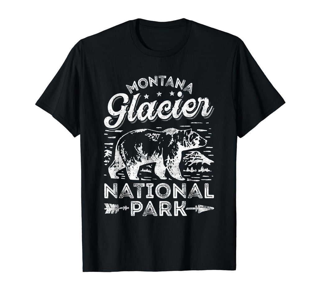 Glacier National Park Bear Montana T-Shirt - Graphic Print Unisex - T-Shirt, Sweatshirt, Hoodie