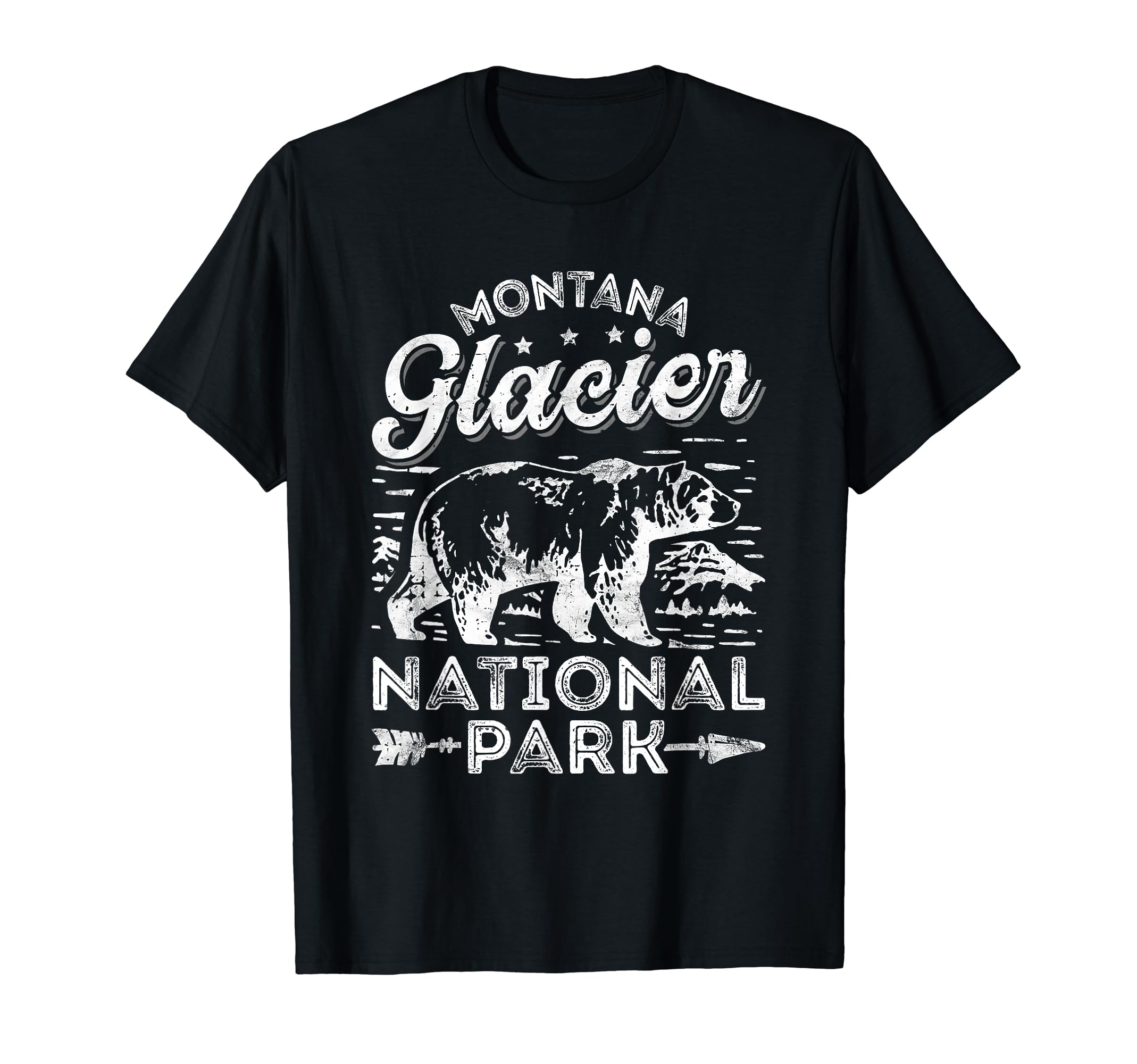 Glacier National Park Bear Montana T-Shirt - Graphic Print Unisex - T-Shirt, Sweatshirt, Hoodie