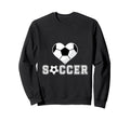 Love Soccer Heart Ball Play Gift Sports Team Hoodie - Graphic Print Unisex - T-Shirt, Sweatshirt, Hoodie