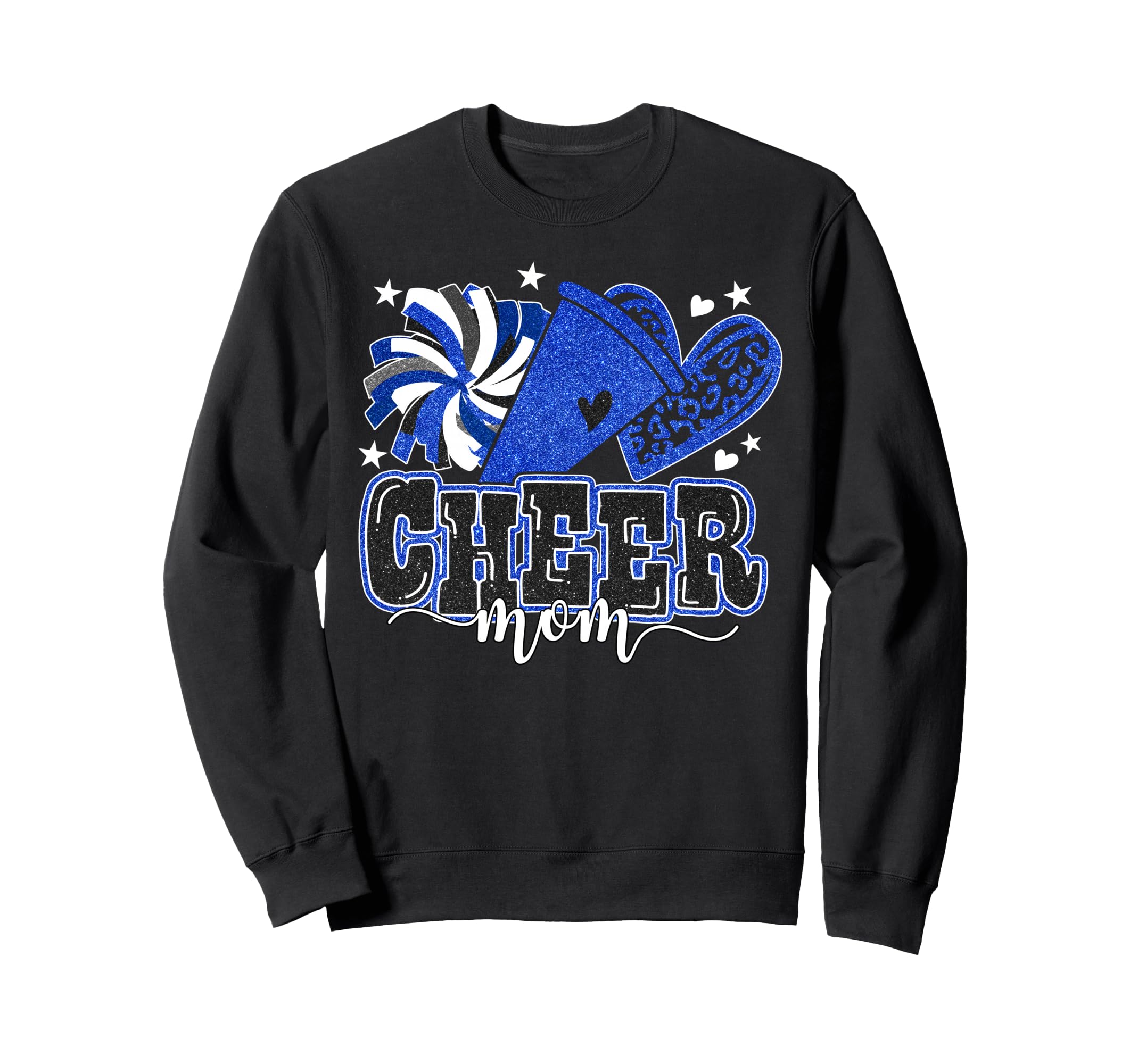 Cheer Mom Blue Cheerleader Game Day Sweatshirt - Unique Graphic for Adults - T-Shirt, Sweatshirt, Hoodie