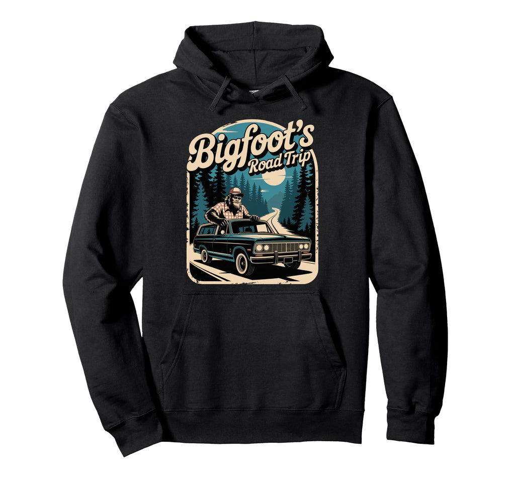 Bigfoots Road Trip Forest Adventure Hoodie - Streetwear Style for Adults - T-Shirt, Sweatshirt, Hoodie