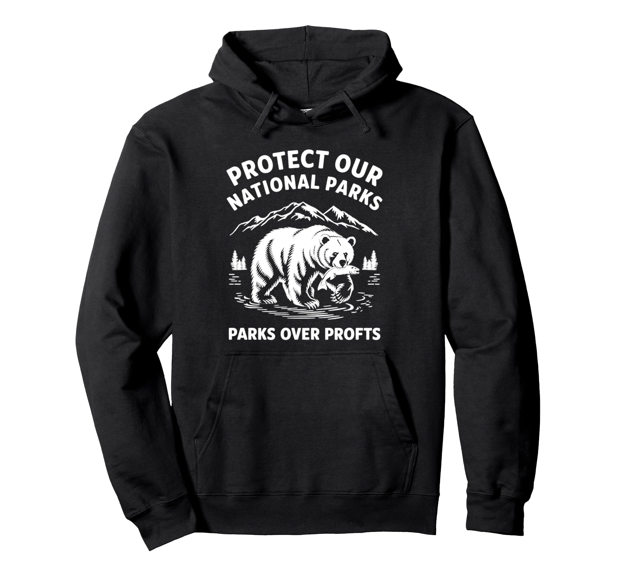 Hiking Protect Our National Parks Bear Hoodie - Custom Art Print Men Women - T-Shirt, Sweatshirt, Hoodie