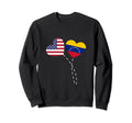 Loving Usa Venezuela Flag Heart Sweatshirt - Fun Novelty Design for Adults - T-Shirt, Sweatshirt, Hoodie