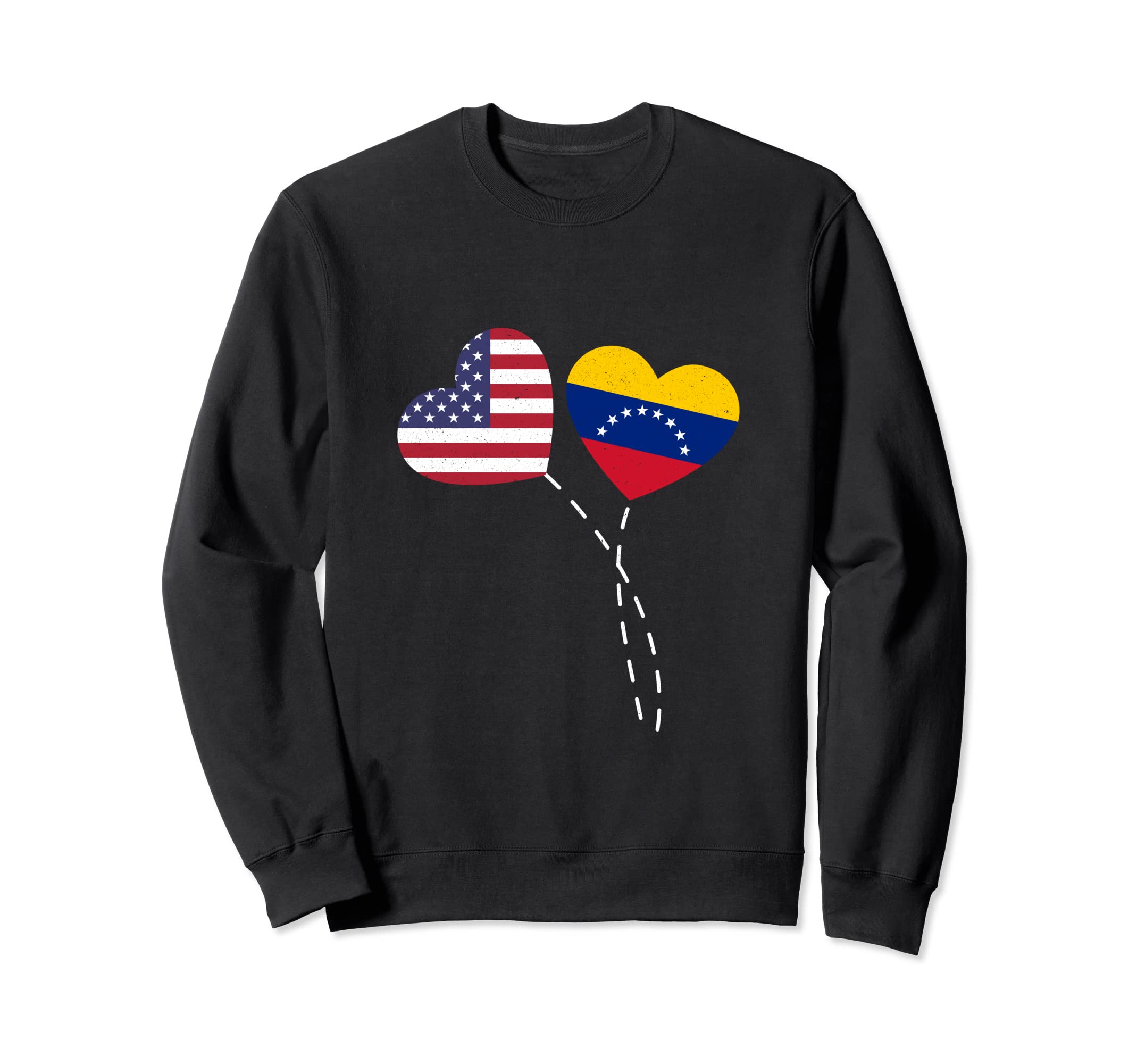 Loving Usa Venezuela Flag Heart Sweatshirt - Fun Novelty Design for Adults - T-Shirt, Sweatshirt, Hoodie