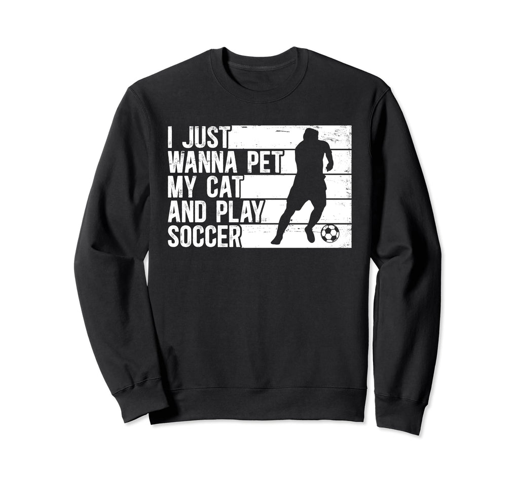 Funny Pet My Dog And Play Soccer Sweatshirt - Minimalist Print Men Women - T-Shirt, Sweatshirt, Hoodie