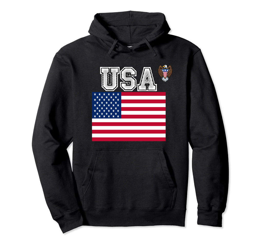 Usa America Soccer Jersey Flag Football Hoodie - Graphic Print for Adults - T-Shirt, Sweatshirt, Hoodie