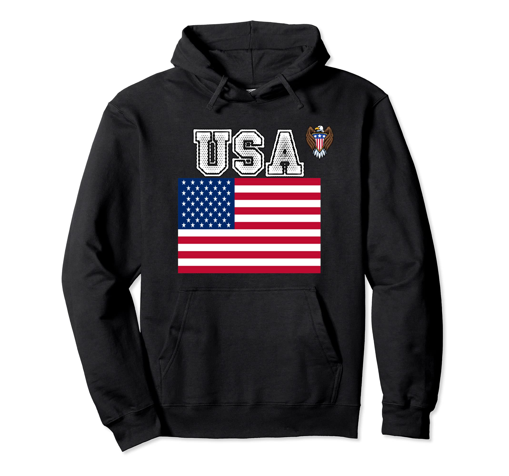 Usa America Soccer Jersey Flag Football Hoodie - Graphic Print for Adults - T-Shirt, Sweatshirt, Hoodie