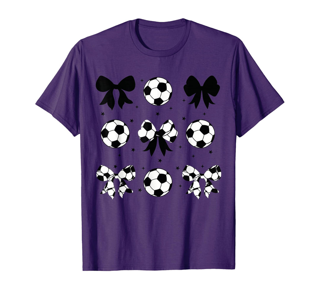 Coquette Soccer Bow Cheer Soccer T-Shirt - Fun Novelty Design Men Women - T-Shirt, Sweatshirt, Hoodie