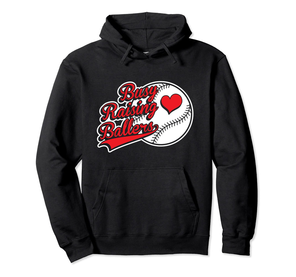 Busy Raising Ballers Hoodie - Minimalist Print for Adults - T-Shirt, Sweatshirt, Hoodie