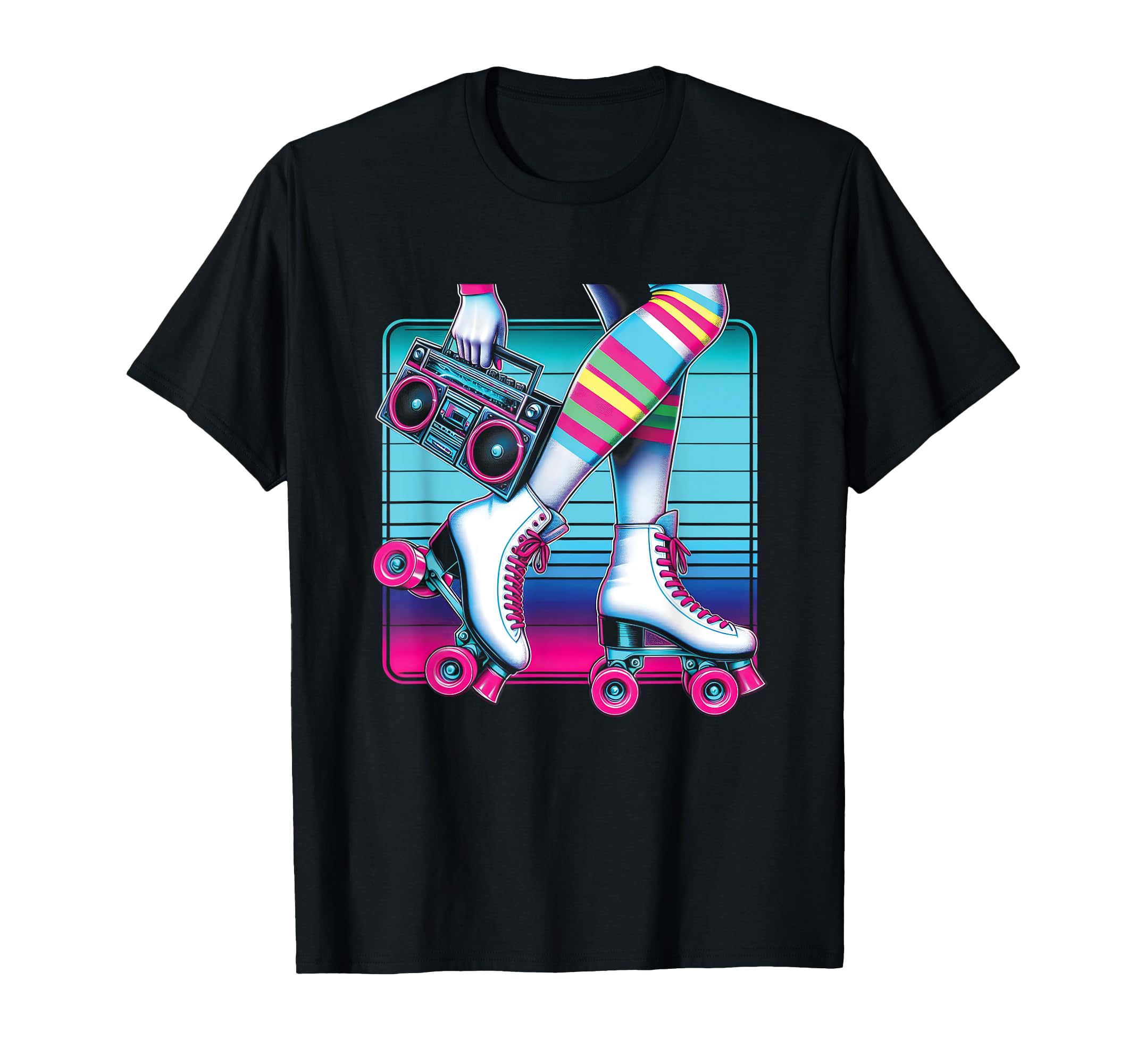 Groovy Rollerskates 80S 90S Roller Disco T-Shirt - Custom Art Print Unisex - T-Shirt, Sweatshirt, Hoodie