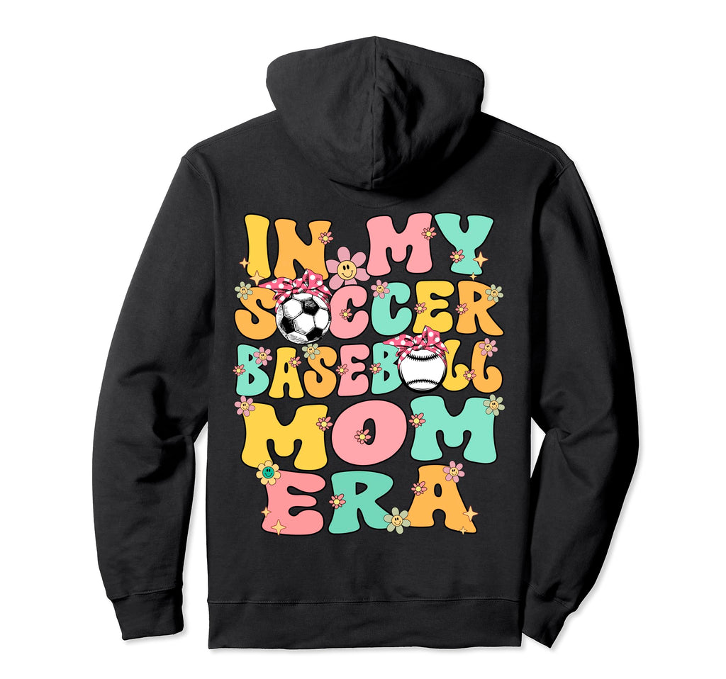 My Soccer Baseball Mom Era Baseball Hoodie - Minimalist Print for Adults - T-Shirt, Sweatshirt, Hoodie