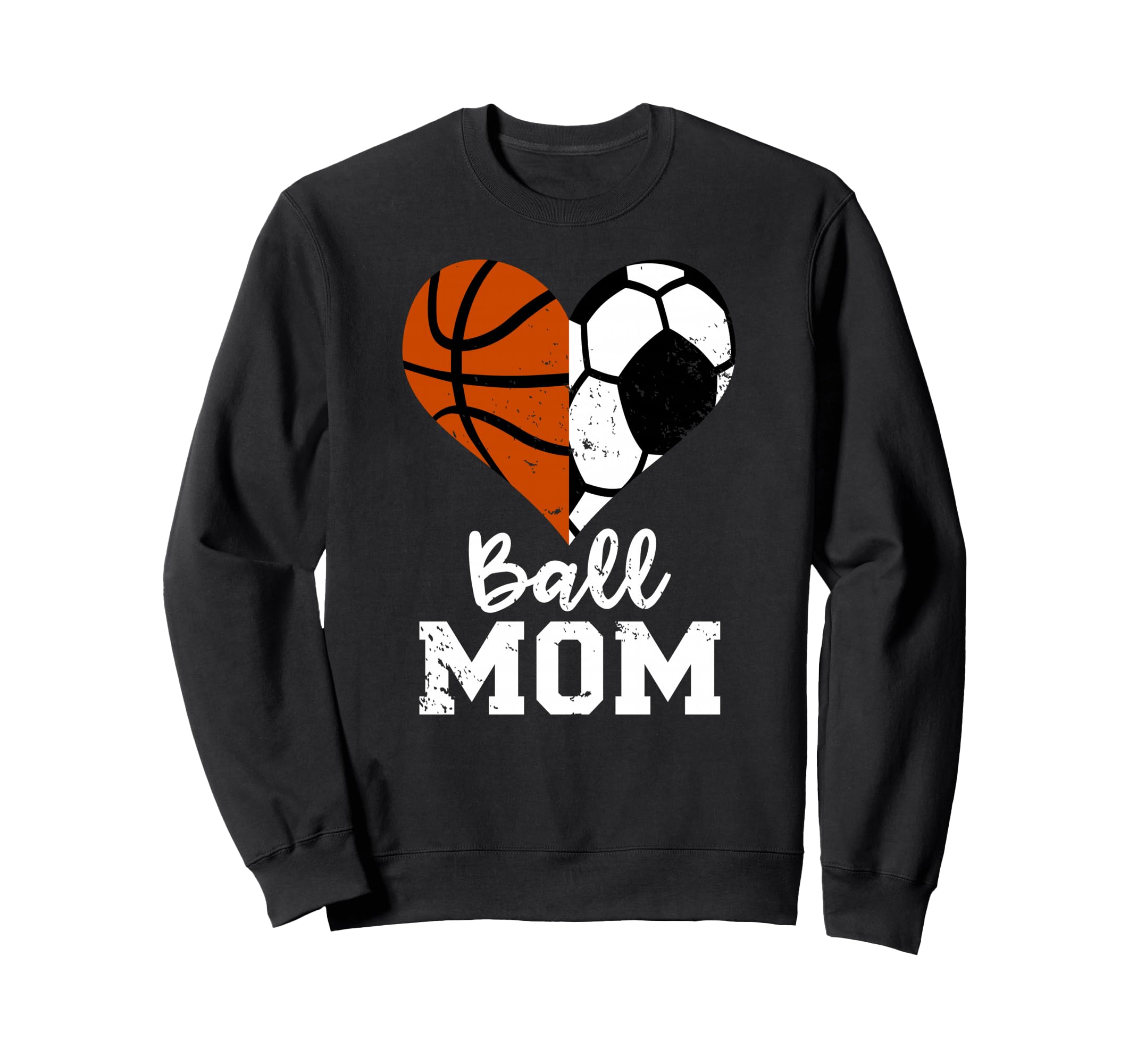 Ball Mom Heart Funny Soccer Sweatshirt - Fun Novelty Design Unisex - T-Shirt, Sweatshirt, Hoodie