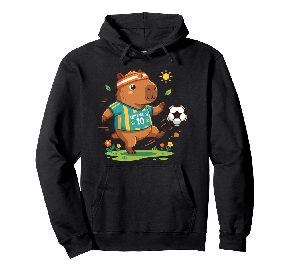Capybara Soccer Player Headband Funny Hoodie - Minimalist Print for Adults - T-Shirt, Sweatshirt, Hoodie