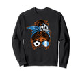 Messy Bun Hair Brown Skin Soccer Sweatshirt - Streetwear Style Unisex - T-Shirt, Sweatshirt, Hoodie