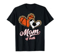 Mom Both Basketball Soccer Leopard Heart T-Shirt - Unique Graphic Unisex - T-Shirt, Sweatshirt, Hoodie