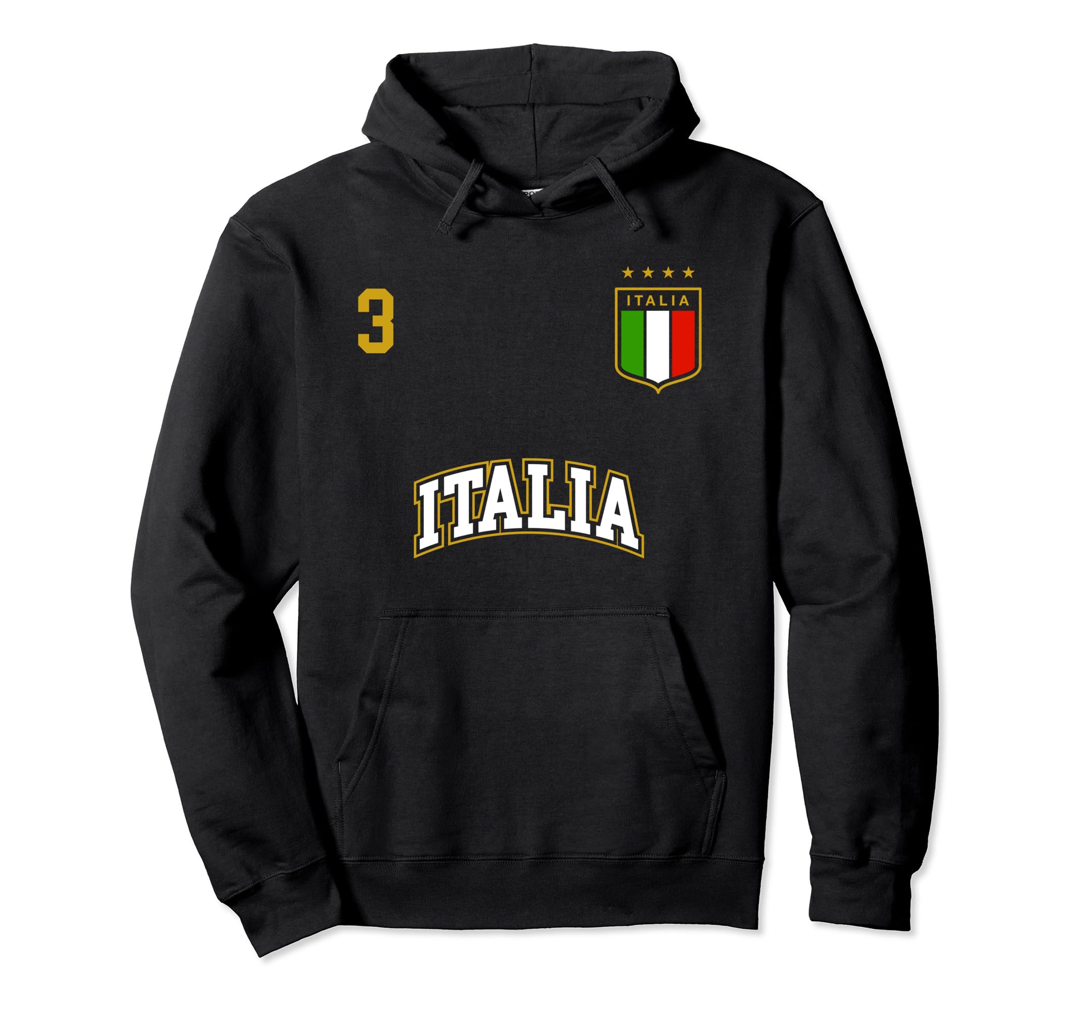 Italy Soccer Team Number 3 Sports Hoodie - Casual Everyday Wear Men Women - T-Shirt, Sweatshirt, Hoodie