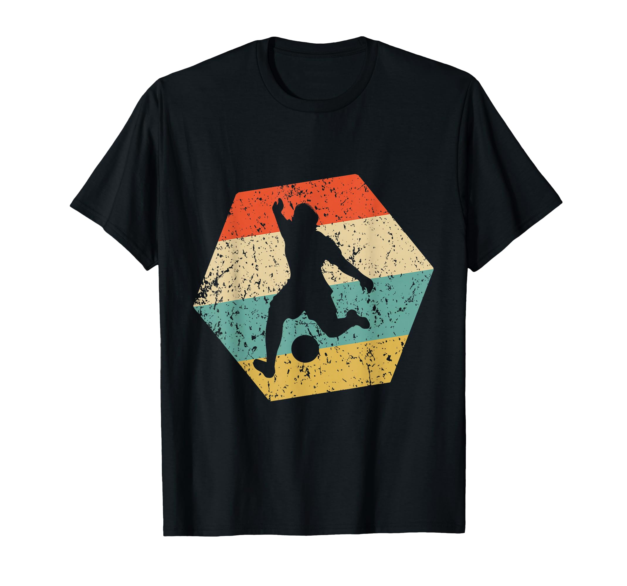 Soccer Distressed Hexagon Bicycle Kick T-Shirt - Unique Graphic for Adults - T-Shirt, Sweatshirt, Hoodie