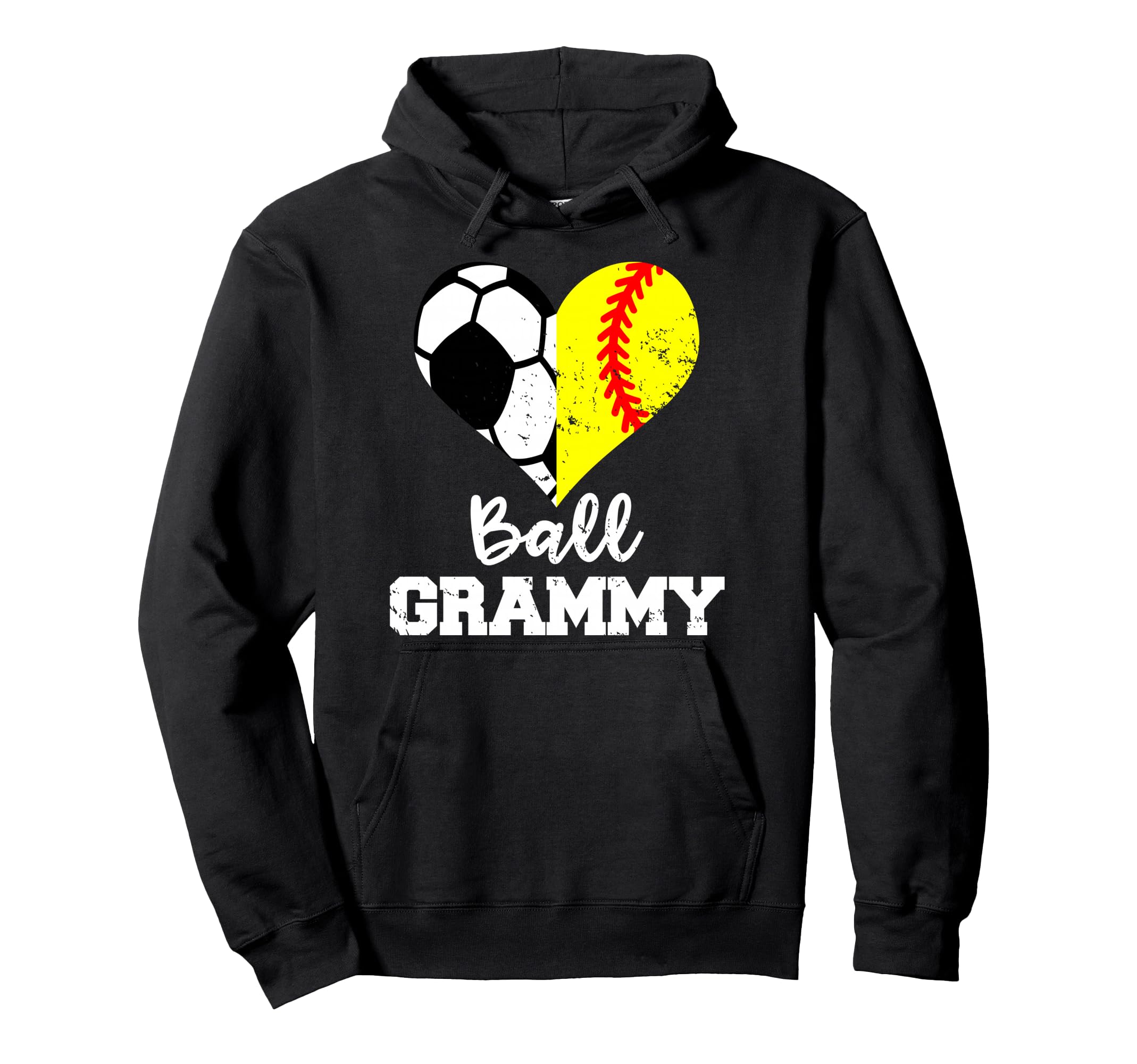 Ball Grammy Heart Funny Soccer Softball Hoodie - Novelty Apparel Unisex - T-Shirt, Sweatshirt, Hoodie