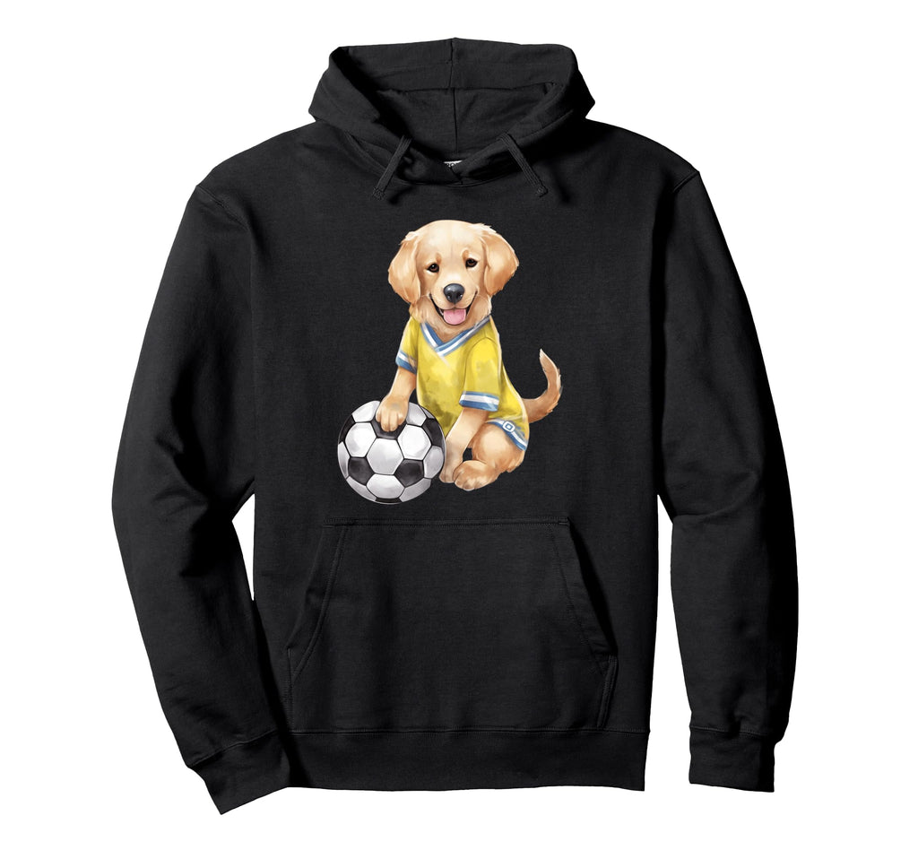 Retriever Puppy Soccer Player Dog Hoodie - Novelty Apparel Men Women - T-Shirt, Sweatshirt, Hoodie