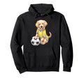 Retriever Puppy Soccer Player Dog Hoodie - Novelty Apparel Men Women - T-Shirt, Sweatshirt, Hoodie