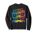 Dripping Paint Boombox Old School Sweatshirt - Streetwear Style for Adults - T-Shirt, Sweatshirt, Hoodie